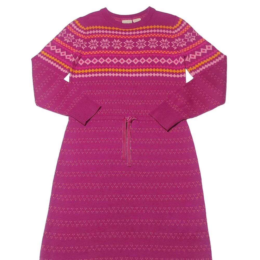 L. L. Bean holiday fair isle crewneck sweater dress